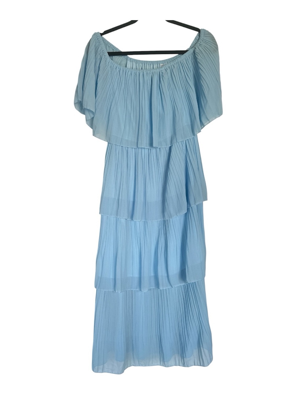 Women's Off The Shoulder Ruffle Chiffon Long Party Maxi Dress | Coastal Boho | M